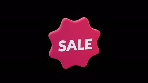 3D Fluid Pink Sale Badge Animation