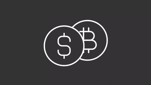 Cryptocurrency exchange white line animation