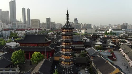 Aerial View of Nanchang Street in Wuxi Jiangxu Province China