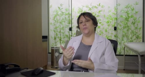 Doctor discussing test results with elderly male patient in modern clinic, professional healthcare