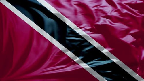 Realistic Trinidad and Tobago Flag Waving Loop