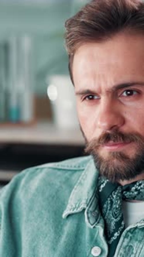 Creative, reading and smile with business man in office for design or web development