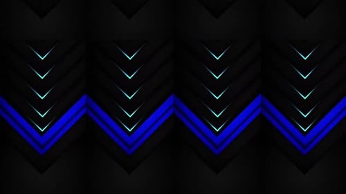 Abstract Black Arrow Blue And Black Background With Blue Neon Light Loop Bg