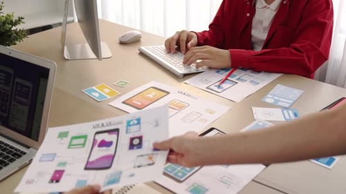 App Designers Collaborating on User Interface Concept