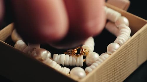 Jewelry gift: Necklace of pearls and white beads