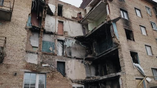 Missiles Damage Gray Debris Destroyed City