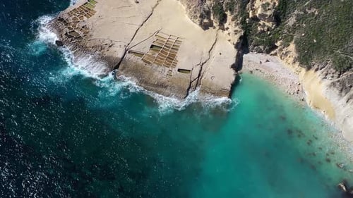 Aerial view of Salt Pans, Malta.