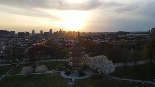 Aerial view of Baltimore downtown, Maryland, United States.