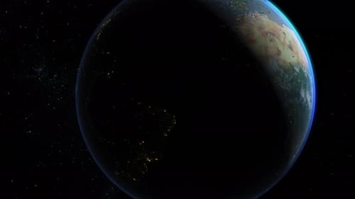 Global Rotating Planet Earth from Space Animation