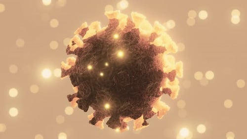 Microscopic View of a Infectious Virus Corona COVID19