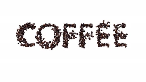 Animated Typeface Out Of Coffee Beans The Text Coffee With Alpha Channel