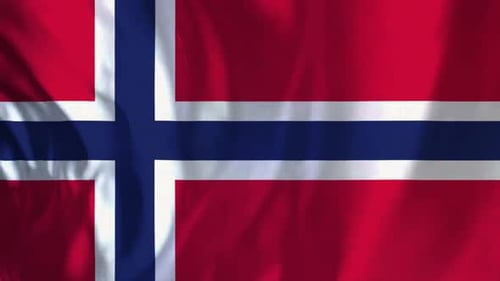 Realistic Waving Norway Flag Seamless Loop