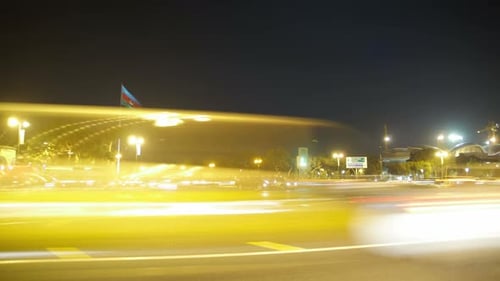 Night Traffic of Cars in the City Time Lapse