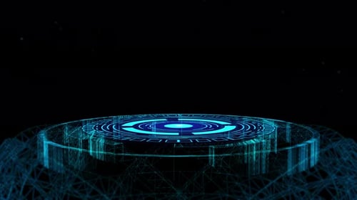 Glowing Blue Futuristic Technology Stage Animation