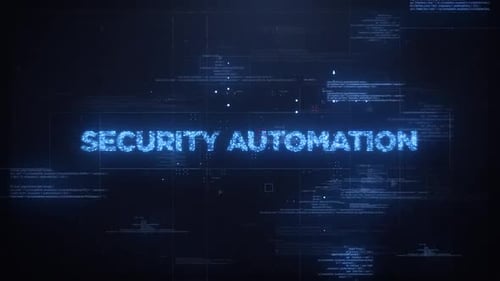 Security Automation Word On Dynamic Technology Background