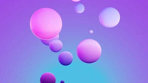 3D Spheres Falling Animation - Seamless Loop Background