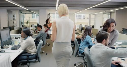 Coworking, corporate and busy manager with tablet for company inspection