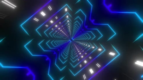 Disfruta de la vibrante animación futurista de fondo del túnel tecnológico