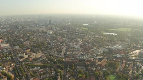 Aerial shot towards Camden and Regents park London
