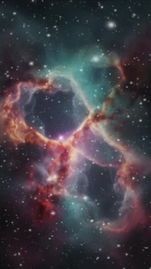 Ethereal Animated Space Nebula Background Vertical