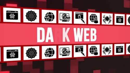 Dark-Web-Konzept mit Icons auf digitalem Hintergrund