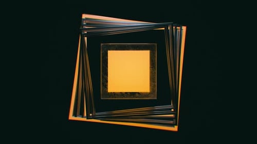 Combination Of Black And Yellow Colors Abstract Square