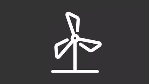 Flat Design Windmill Renewable Energy Icon Animation