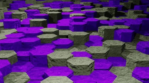 Purple And Gray Hexagonal Movement Background Loop Animation In 4K