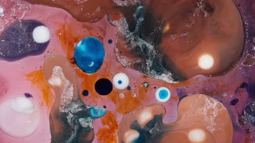 Organic Cell Textures in Abstract Ink and Fluid Mix