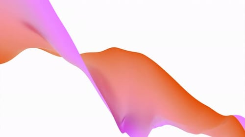 Colorful stripe of fabric moves in waves