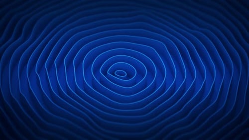 Spirale bleue brillante en forme de spirale 3D qui tourne