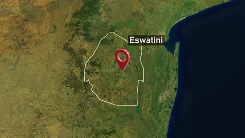Eswatini Country Zoom from Space
