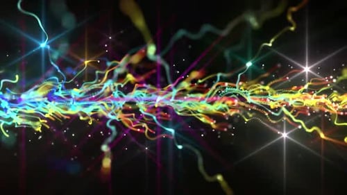 Abstract Energy Particle Trails Flowing Light Burst Background