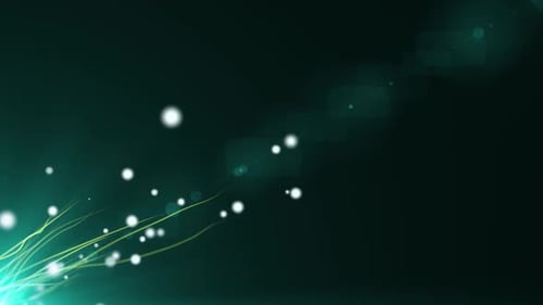 Green Particles Shinning Lines Animated Background Video