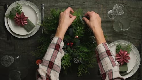 Table Setting for Christmas Dinner