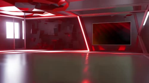 Modern TV Studio Presentation: Dynamic Virtual Set for Engaging Broadcast