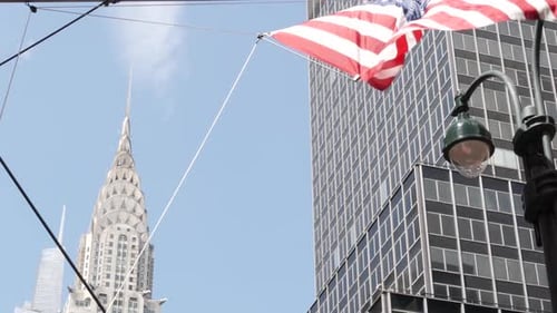United States Flag Flapping in the Wind