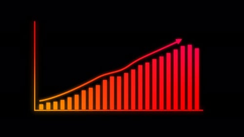 Neon Animated Bar Graph Growth Chart