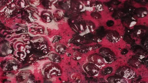 Close Up Berries and Liquid Cooking