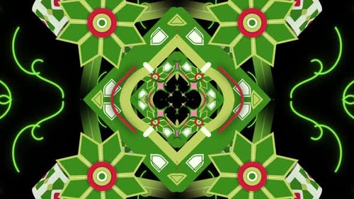 Festive Christmas Geometric Kaleidoscope Tunnel Animation