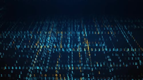 Données binaires de haute technologie déplaçant les informations numériques sur l'écran