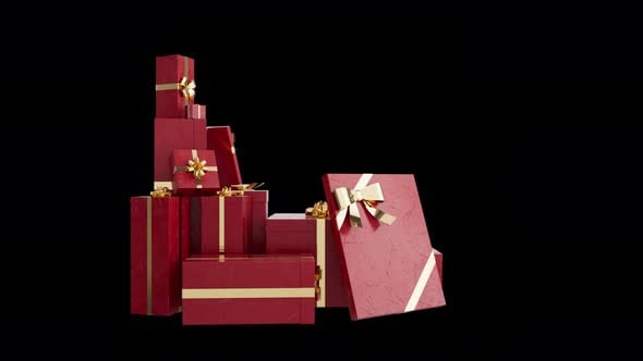 3 D Gift Boxes Rotation Animation For Christmas Day, Backgrounds Motion ...