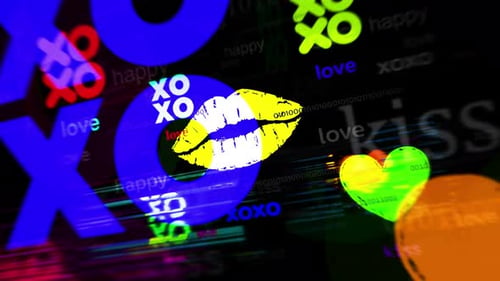 Xoxo love kiss symbol seamless loop