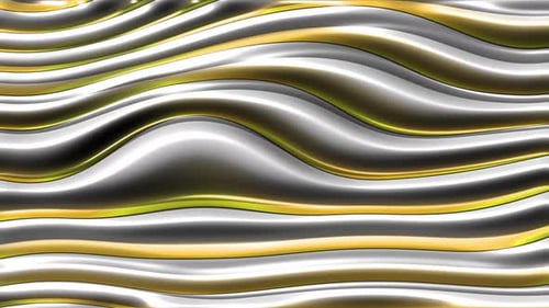Abstract Gold and Silver Wavy Stripes Seamless Loop Background