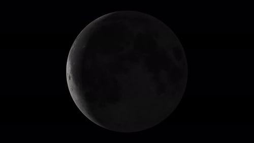 3D Realistic Moon Rotating and Waxing Animation