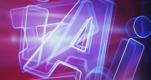 Tecnología de inteligencia artificial, símbolo de IA, concepto de bucle