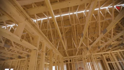 Residential Home Under Construction Light Wood Framing