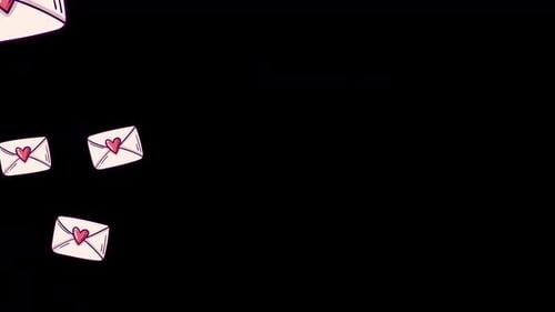 transition valentine's day love letter with alpha transparency channel