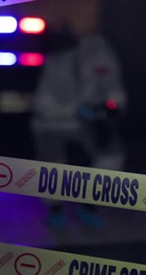 Crime Scene Tape at Night