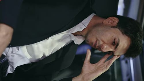 Man in Suit Looking Worried Close Up